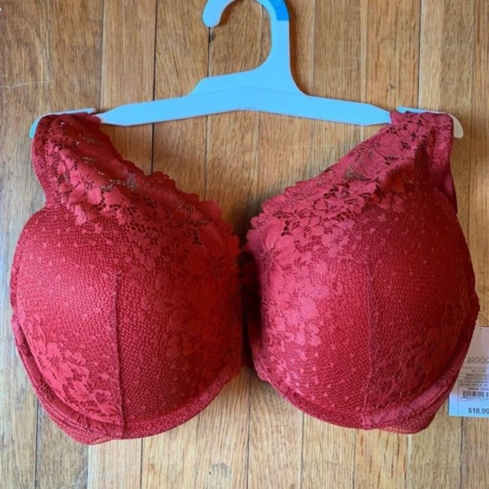 PUSH-UP PLUNGE COVERAGE BRA BERRY 32D